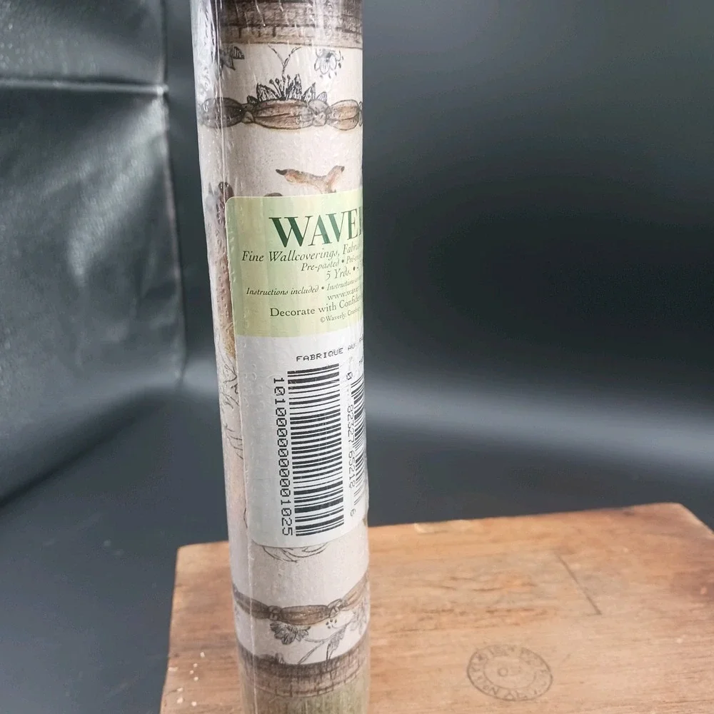 Wallpaper Border Waverly Framed Roosters On Tan & Green NIP CottageCore FarmCore